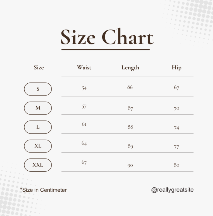 YOGA JK Pant Size chart